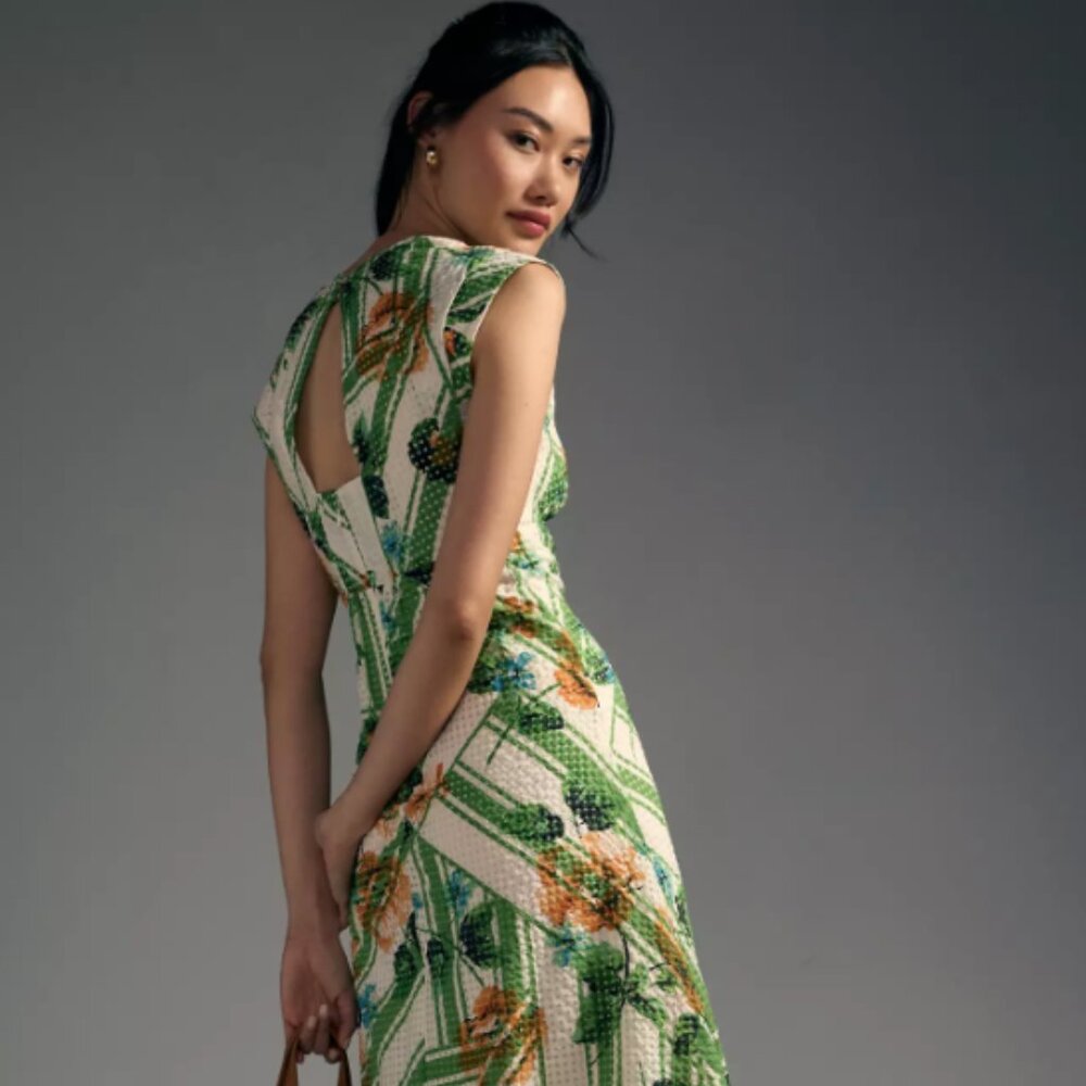 NWOT Maeve Cap-Sleeve V-Neck Maxi Dress - Picture 5 of 9